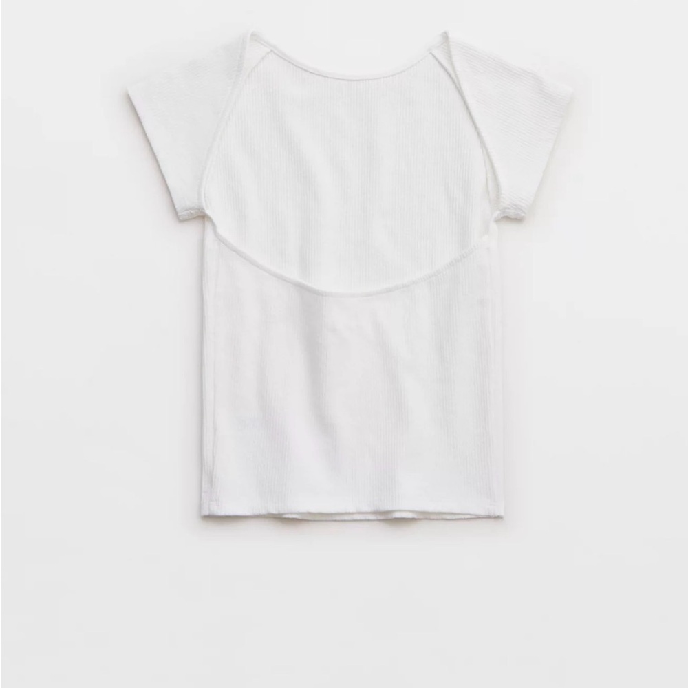 Aerie Ribbed Open Back Shirt